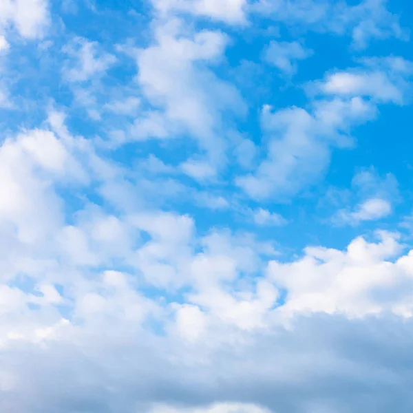 Many White Puffy Clouds Blue Evening Sky Summer Kuban Region — Stock Photo, Image