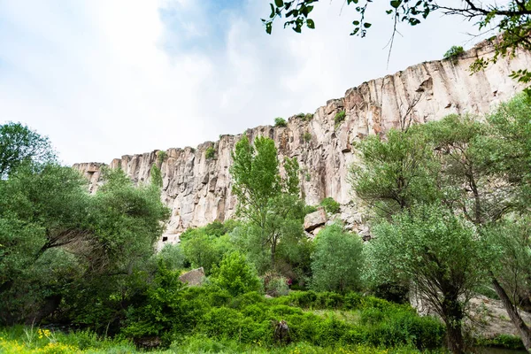 Utazás Törökország Benőtt Gorge Aksaray Tartomány Cappadocia Tavasszal Ihlara Völgy — Stock Fotó