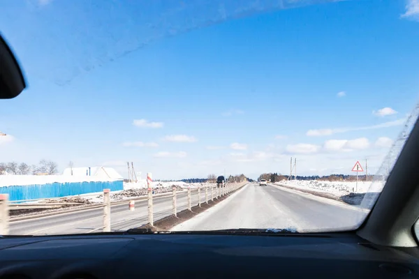 Vista Autopista Ruta Rusa Autopista Bielorrusia Ruta Europea E30 Óblast — Foto de Stock