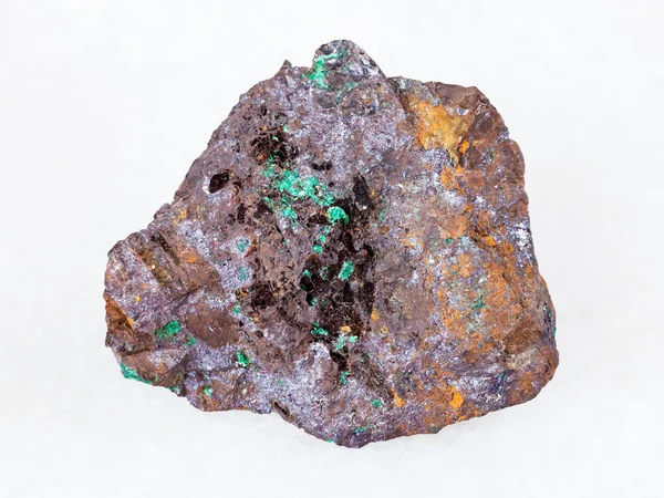 Macro Opnamen Van Natuurlijke Minerale Rood Cupriet Ijzererts Groen Malachiet — Stockfoto