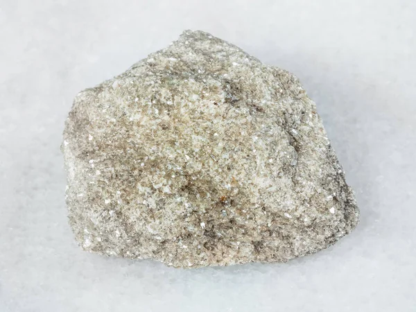 Makro Fotografování Přírodních Minerálních Hrubý Muskovit Greisen Rock Bílém Mramoru — Stock fotografie