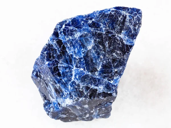 Macro Shooting Natural Rock Specimen Rough Sodalite Gemstone White Marble — Stock Photo, Image