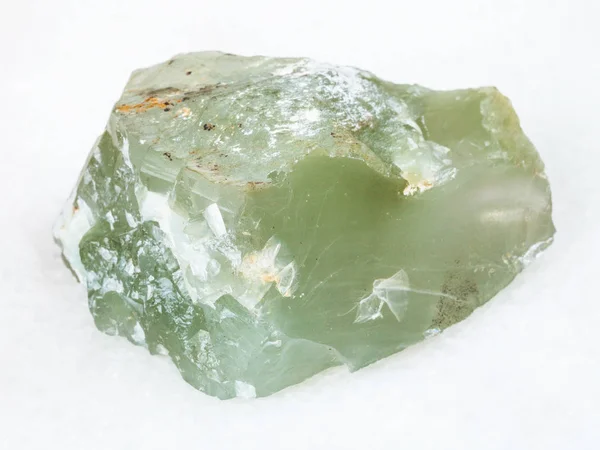 Λήψη Macro Των Φυσικών Ορυκτών Ακατέργαστη Πέτρα Prase Χαλαζίας Πράσινος — Φωτογραφία Αρχείου