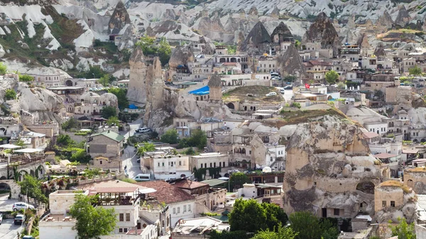 Reise Die Türkei Verschiedene Apartmenthäuser Goreme Stadt Kappadokien Frühling — Stockfoto