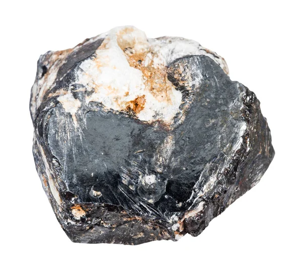 Makroaufnahme Von Natürlichem Mineral Roher Hämatitkristall Isoliert Auf Weißem Hintergrund — Stockfoto