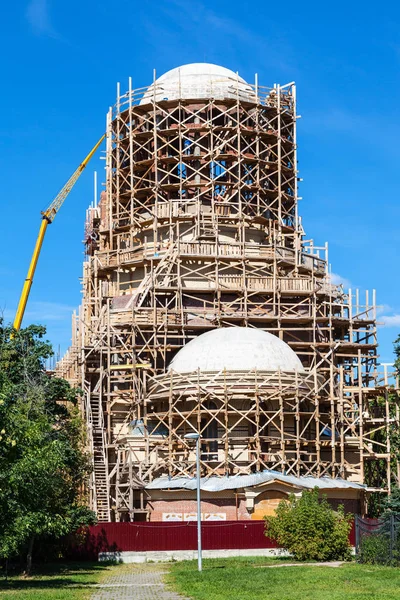 Construction Tower Orthodox Church Saint Spyridon Spiridon Bishop Trimythous Koptevo — Stock Photo, Image