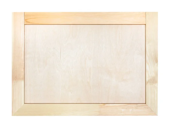 Wooden Frame Natural Birch Wood Canvas Isolated White Background — Stock Photo, Image