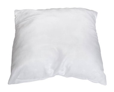 Beyaz arka plan üzerinde izole beyaz yumuşak yastık görünümünü yukarıda