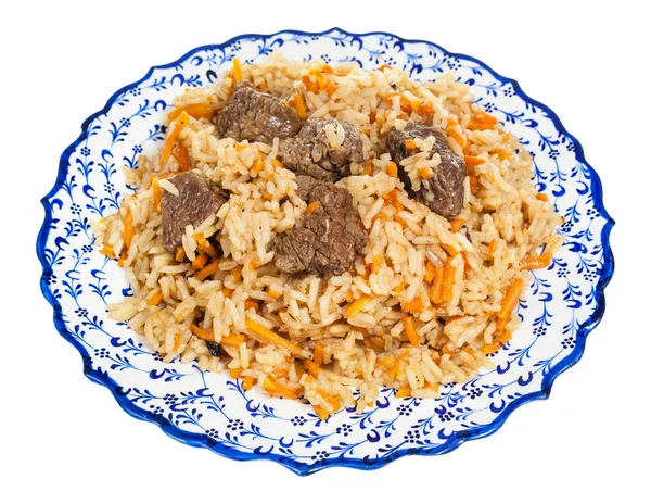 View Prepared Pilau Central Asian Dish Rice Meat Vegetable Local — Stock Photo, Image