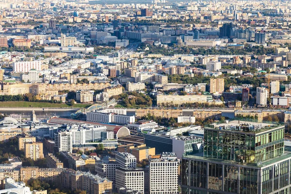 Ovanför Vyn Centrala Moskva Stad Med Vallar Från Observationsdäck Överst — Stockfoto