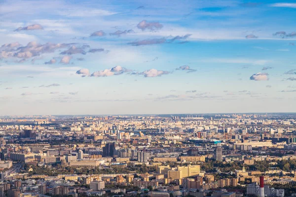 Vue Dessus Est Moscou Depuis Pont Observation Sommet Tour Oko — Photo