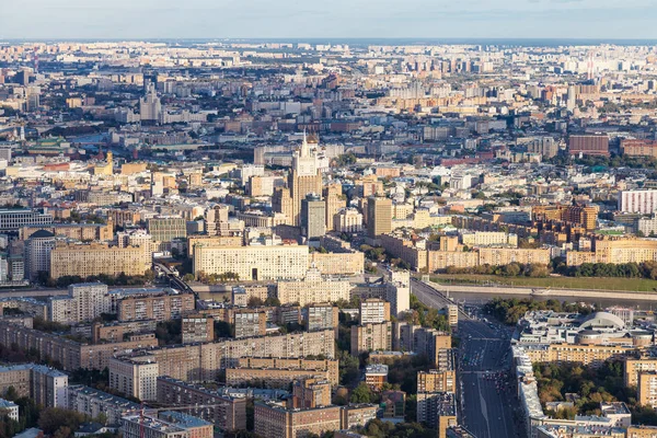 Ovanför Vyn Centrala Moskva Stad Med Bolshaya Dorogomilovskaya Street Från — Stockfoto