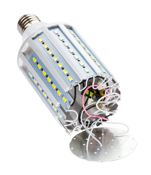 Demontierte Glühbirne Maislampe Isoliert Auf Weißem Hintergrund — Stockfoto