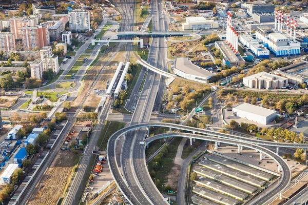 Aerial View Third Ring Road Railway Central Circle Moscow City — Stock Photo, Image