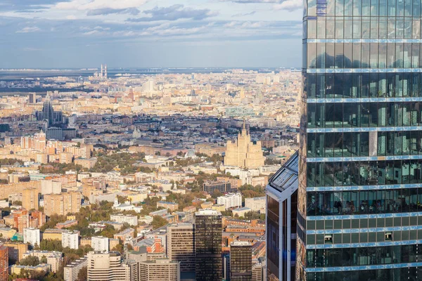 Vista Aérea Centro Cidade Moscou Partir Deck Observação Topo Torre — Fotografia de Stock