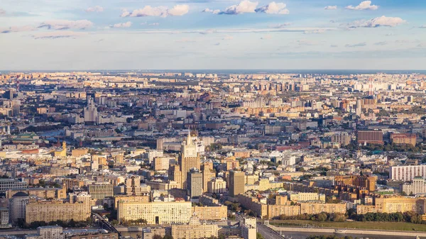 Panoramautsikt Över Sydväst Moscow City Från Observationsdäck Toppen Oko Tornet — Stockfoto