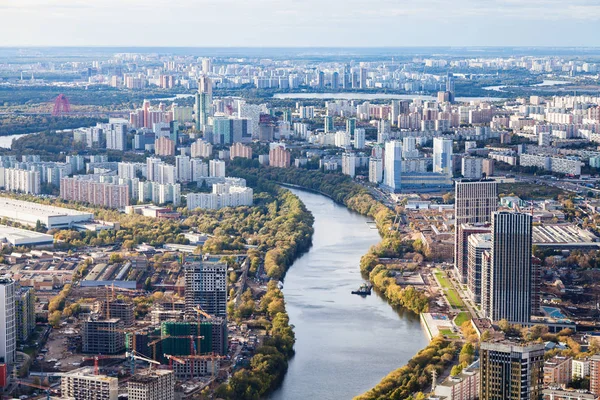 View West Moscow Moskva River Observation Deck Top Oko Tower — Stock Photo, Image