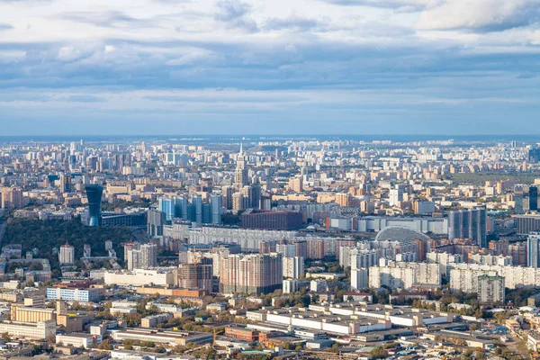 Powyżej Widok Dzielnic Północnej Tarasu Widokowego Górze Oko Moskwy Wieża — Zdjęcie stockowe
