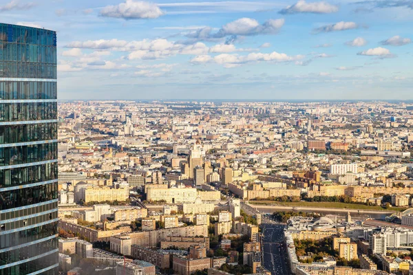 Aerial View Center Southwest Moscow City Observation Deck Top Oko — Stock Photo, Image