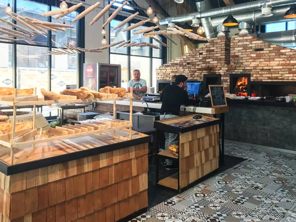 Pjatigorsk Russland September 2018 Menschen Bäckerei Von Food Court Gastromarkt — Stockfoto