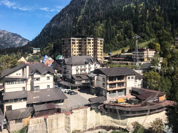 Dombay Rusia Septiembre 2018 Vista Superior Las Casas Urbanas Dombay — Foto de Stock