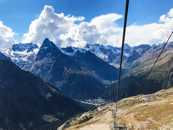 Viaje Región Del Cáucaso Norte Telesilla Aérea Desde Estación Superior — Foto de Stock