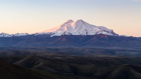 Cestování Severní Kavkaz Oblast Regionu Panoramatický Výhled Horu Elbrus Bermamyt — Stock fotografie