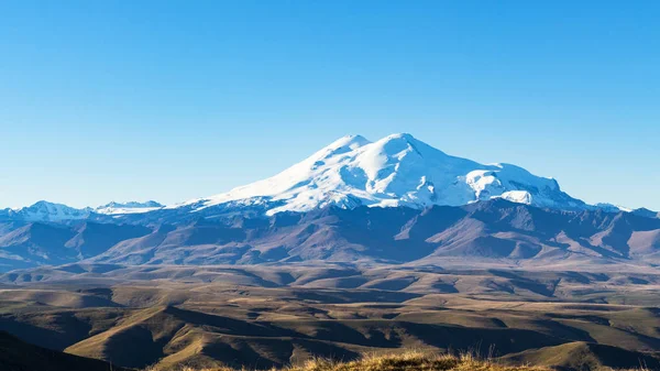 Cestování Severní Kavkaz Oblast Regionu Panoramatický Výhled Horu Elbrus Bermamyt — Stock fotografie