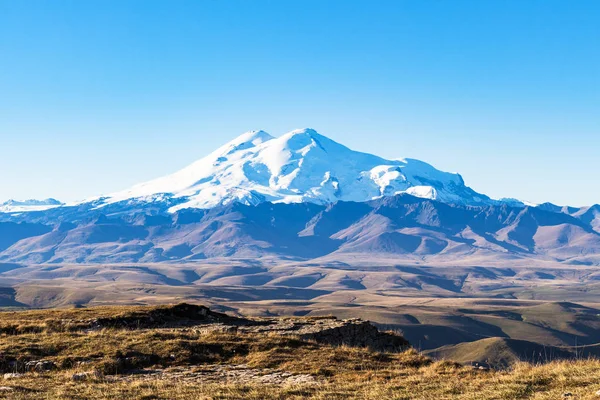 Viagem Para Região Cáucaso Norte Vista Monte Elbrus Planalto Bermamyt — Fotografia de Stock