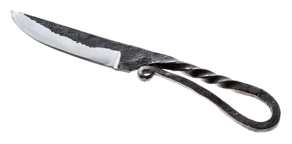 Handgeschmiedetes Russisches Messer Kuyabrik Schmiedemesser Isoliert Auf Weißem Hintergrund — Stockfoto