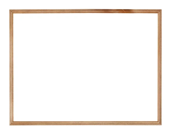 Empty Big Narrow Wooden Picture Frame Cut Out Canvas Isolated — Stock Photo, Image