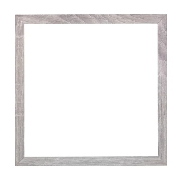 Empty Square Gray Painted Wooden Picture Frame Cut Out Canvas — Stock Photo, Image