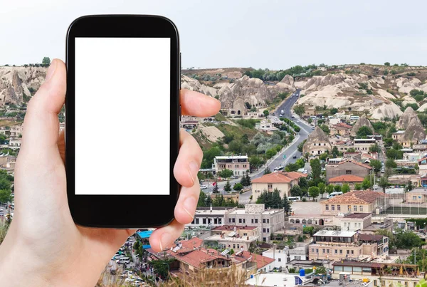 Concetto Viaggio Fotografie Turistiche Strada Nel Moderno Quartiere Residenziale Nella — Foto Stock