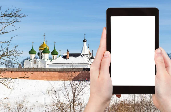 Seyahat Konsepti Rusya Nın Suzdal Kentindeki Kurtarıcının Dönüşümü Katedrali Ile — Stok fotoğraf