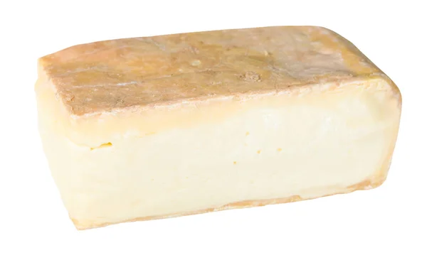 Pezzo di locale italiano Taleggio formaggio isolato — Foto Stock