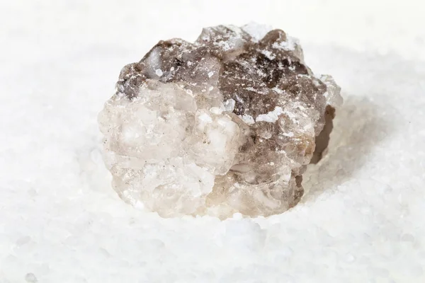 Rough natural Halite mineral in grained Rock Salt — Stock Photo, Image