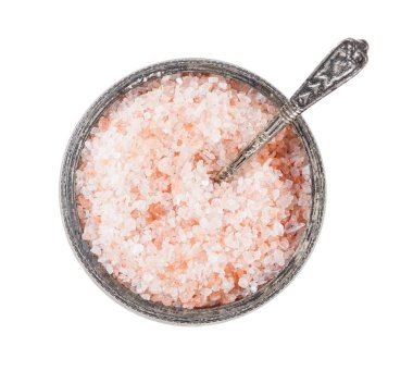 Himalaya tuzu kaşıkla gümüş tuz mahzeni