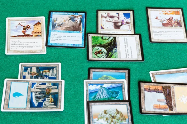 One player cards of Magic The Gathering in game — Stock Photo, Image