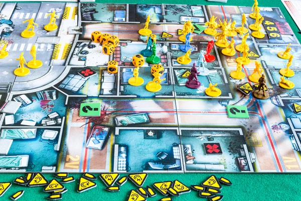 Playfield de jogo de tabuleiro de aventura Zombicide — Fotografia de Stock