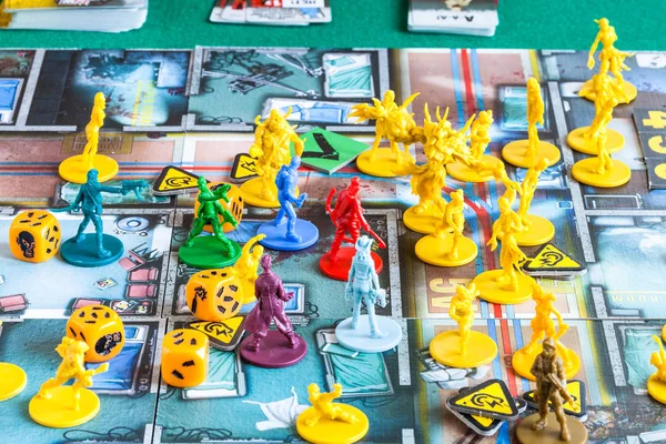 Figures of Zombicide adventure board game close up — Stock Photo, Image