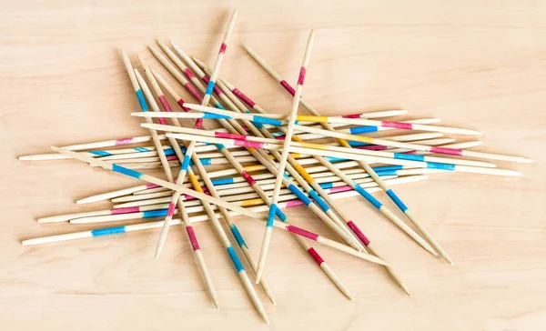 Pile from sticks of Mikado pick-up sticks game — Stock Photo, Image