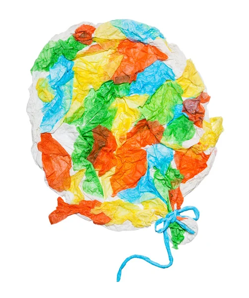 Buruşturulmuş kağıt parçalarından yapıştırılmış balon — Stok fotoğraf