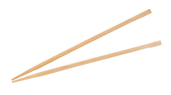 Jednorazowe pałeczki z drewna bukowego na białym tle — Zdjęcie stockowe