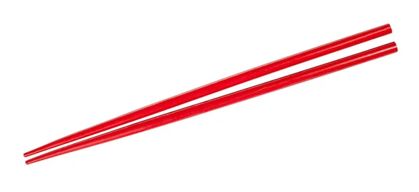 Czerwone malowane drewniane pałeczki połączone — Zdjęcie stockowe