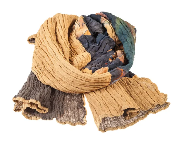 Avvolto sciarpa cucita da batik di seta marrone — Foto Stock
