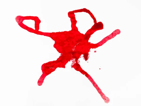 Mancha de tinta vermelha no papel branco — Fotografia de Stock