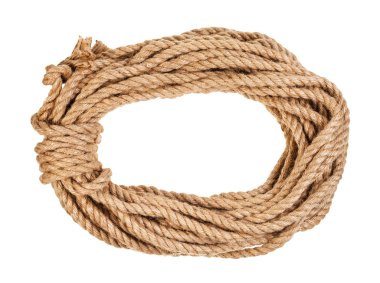 beyaz izole doğal jüt halat bight