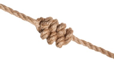 halat üzerinde birden fazla şekil-sekiz düğüm başka bir tarafı