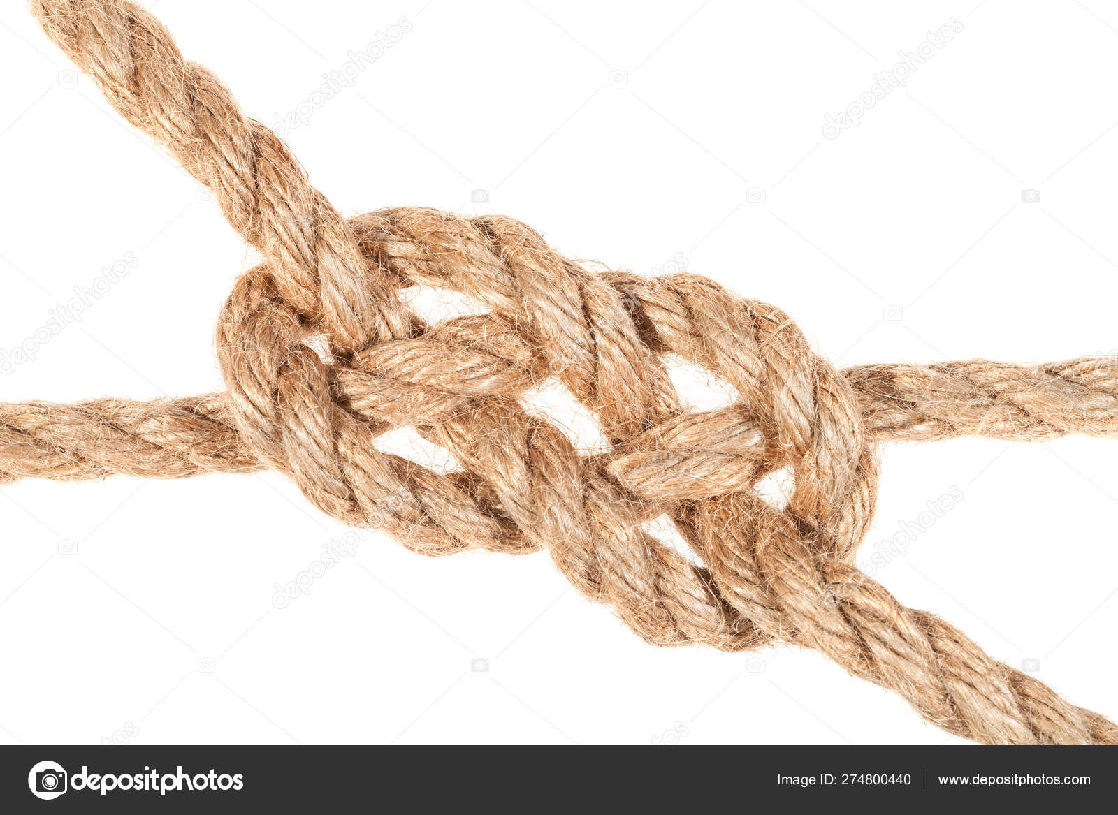 Carrick bend knot joining two ropes close up — Stock Photo © vvoennyy  #274800440