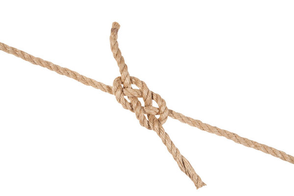 another side of carrick bend knot joining ropes